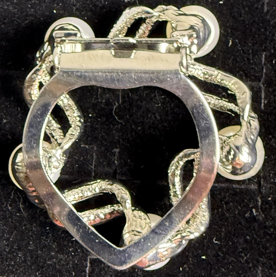 Clip de bufanda anillo perla simulada enchapado en plata Foto 2 de 4