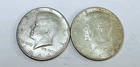 1964 KENNEDY SILVER HALF DOLLAR LOT OF 2 - 90% SILVER - FREE SHIPPING #8477