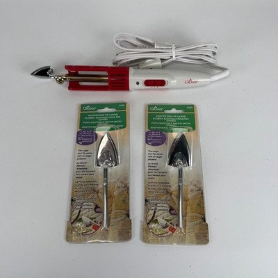 Clover Mini Iron II The Adapter - 9100 Crafting Quilting with extra tips