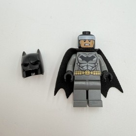 LEGO DC Batman Minifigure SH151 Dark Bluish Gray Suit Black Cape Authentic
