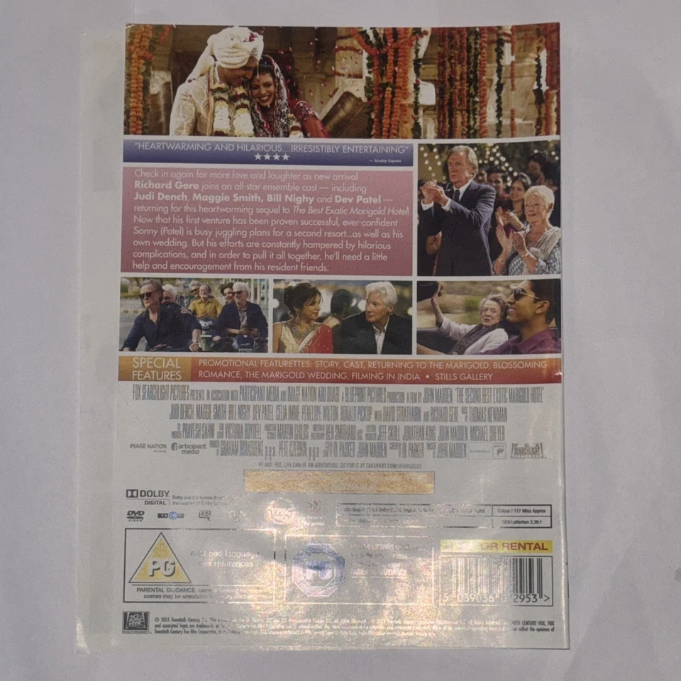 The Second Best Exotic Marigold Hotel DVD Comedy (2015) Judi Dench disc only - Image 2 of 4