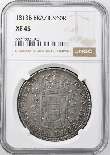 1813 B Brazil 960R XF 45 NGC