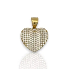 Heart Cz Pendant - 14K Yellow Gold