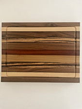 Exotic Wood Cutting Board/Charcuterie Board With Juice Groove and Rubber Feet