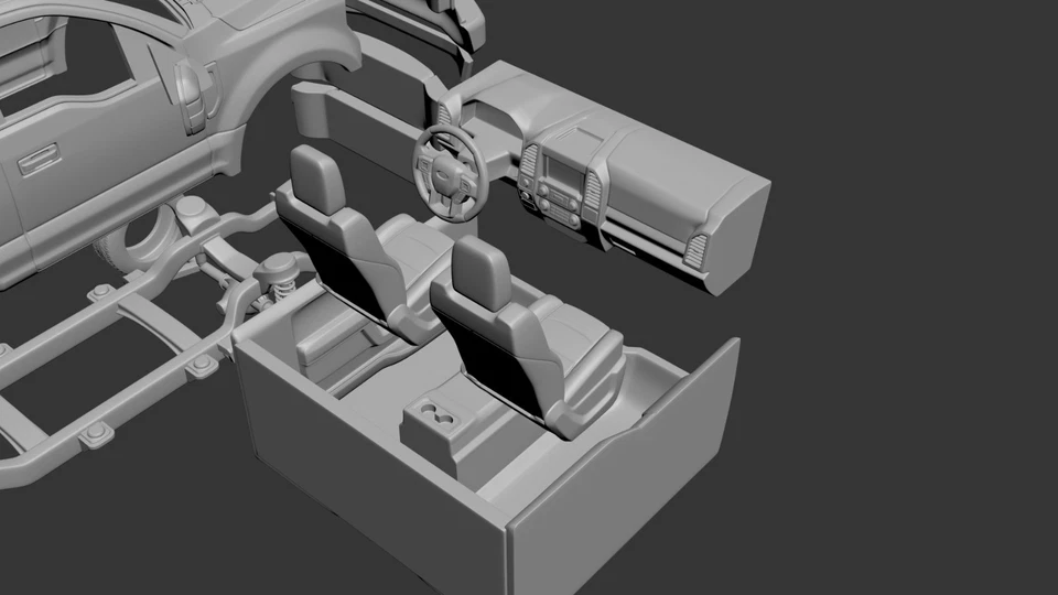 1/25 Scale 3D Printed 2022 Ford F-350 Single Cab Kit - Image 3 of 3