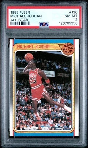 1988 FLEER ALL-STAR #120 MICHAEL JORDAN PSA 8