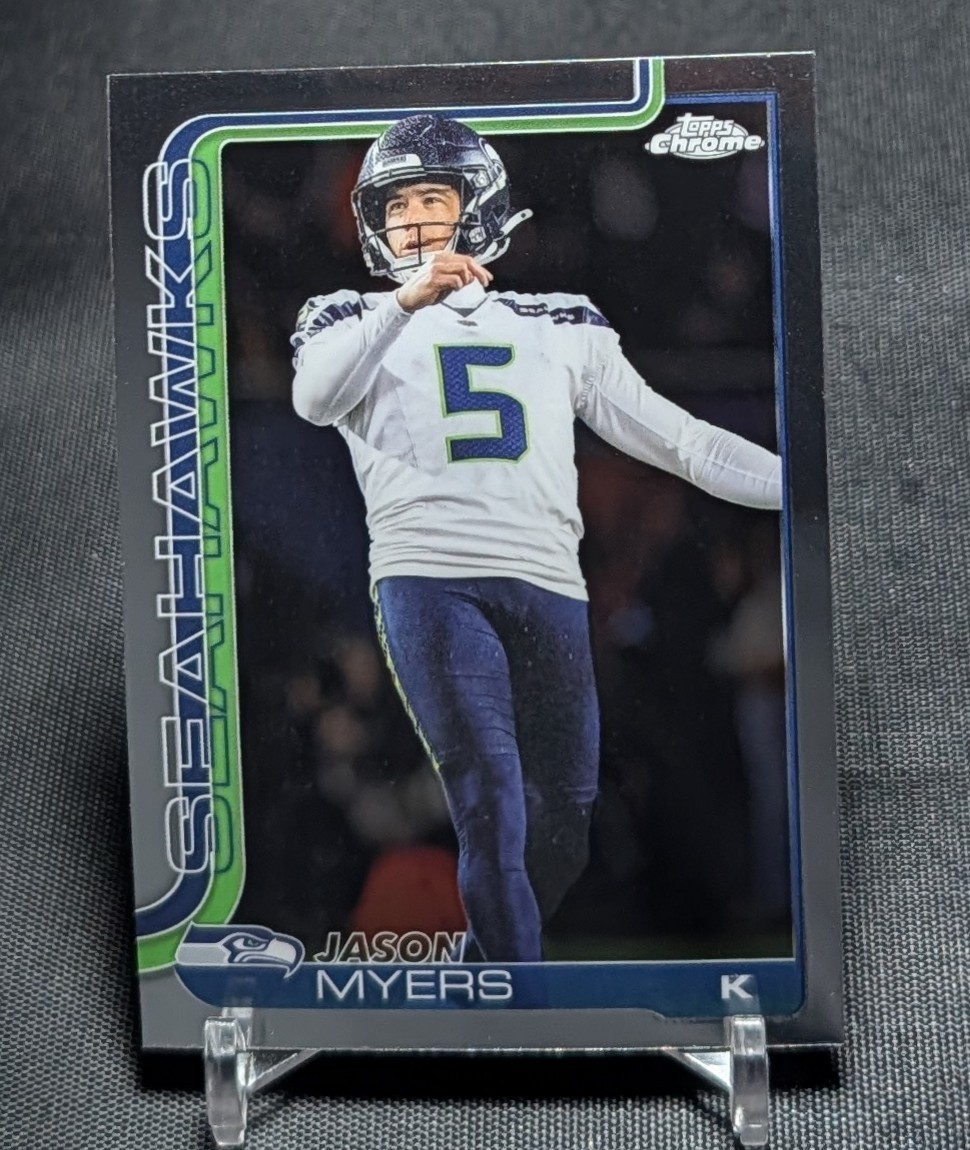 Jason Myers 2025 Topps Chrome Football Card #280 Seattle Seahawks