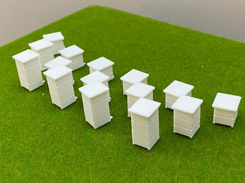 O Scale 1:48 - Beehives 15 Pack – 3D Printed Farm Scene Detail for Layouts - Afbeelding 9 van 12