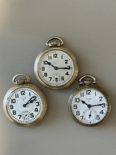 Lot of three Elgin RGP Pocket Watches for Scrap Parts Two Running