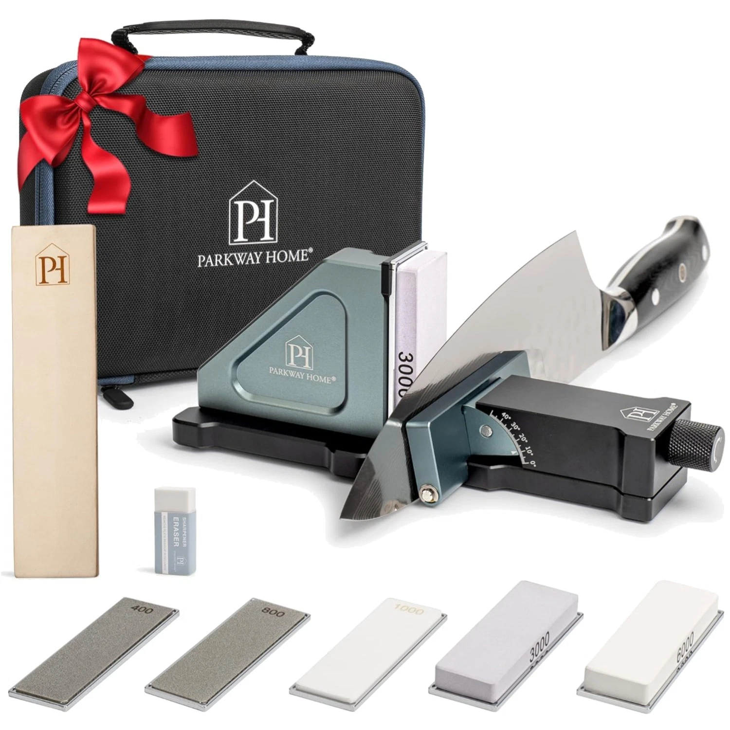 ADJUSTABLE ROLLING KNIFE SHARPENER KIT: Adjustable Height, 30 Angle Options, ...