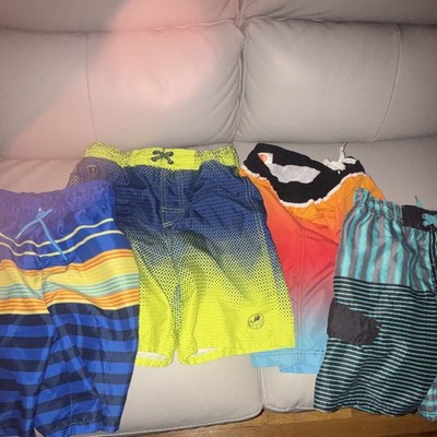 Sonoma/Body Glove/Big Chill/Cherokee Boys Swim Trunks Lot 10/12 Striped