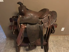 Vintage Buck Steiner Saddle 13” Seat Tooled Leather 
