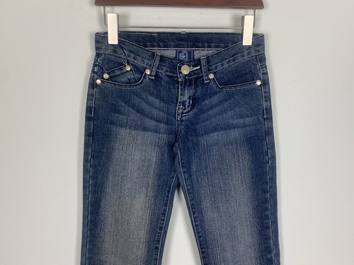ROCK REPUBLIC VICTORIA BECKHAM Blue Women’s Y2K Rare Denim Flare Jean Size 27 - Picture 3 of 17