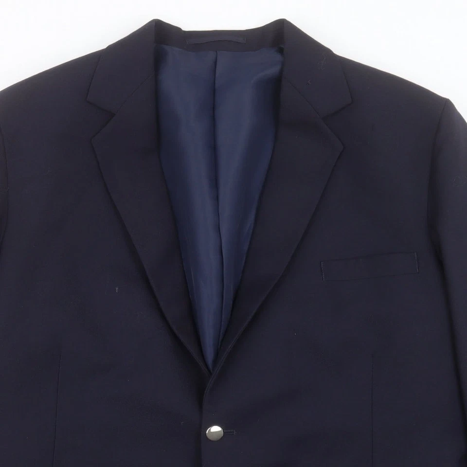 Getragener blauer Herren Sakko Blazer aus Polyacrylatfaser Größe 46 - Bild 3 von 4