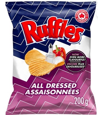 12 Bags Of Ruffles All Dressed Potato Chips  7.05 oz Each