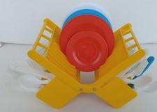 Vintage 1987 Fisher Price Fun With Food Family Dinnerware 2107 24 Pieces Rack