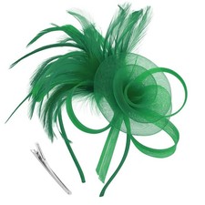 Women Fascinators Hats Flower Mesh Feathers Headband Clip Tea Party Headwear