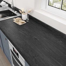 Grey Wood Contact Paper for Countertops Matte Grey Black Wood Peel and Stick ...