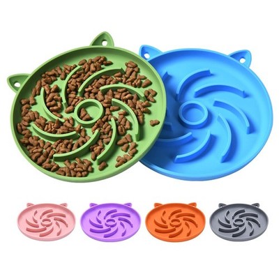 2Pc Silicone Slow Feeder Cat Bowl Puzzle Feeder Interactive Toys Slow Feeding