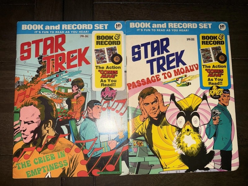 Star Trek Book and Record Set PR25 PR26 Power Records 1975