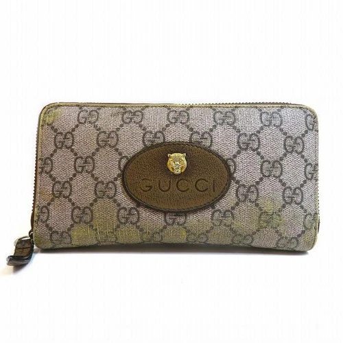 Gucci Gg Supreme 473953 Neo Vintage Zip Autour Portefeuille Long Homme Occasion