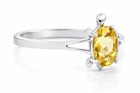 GENUINE 0.75 Cts YELLOW TOPAZ TURTLE RING 10K WHITE GOLD - Free Appraisal - NWT — photo 4