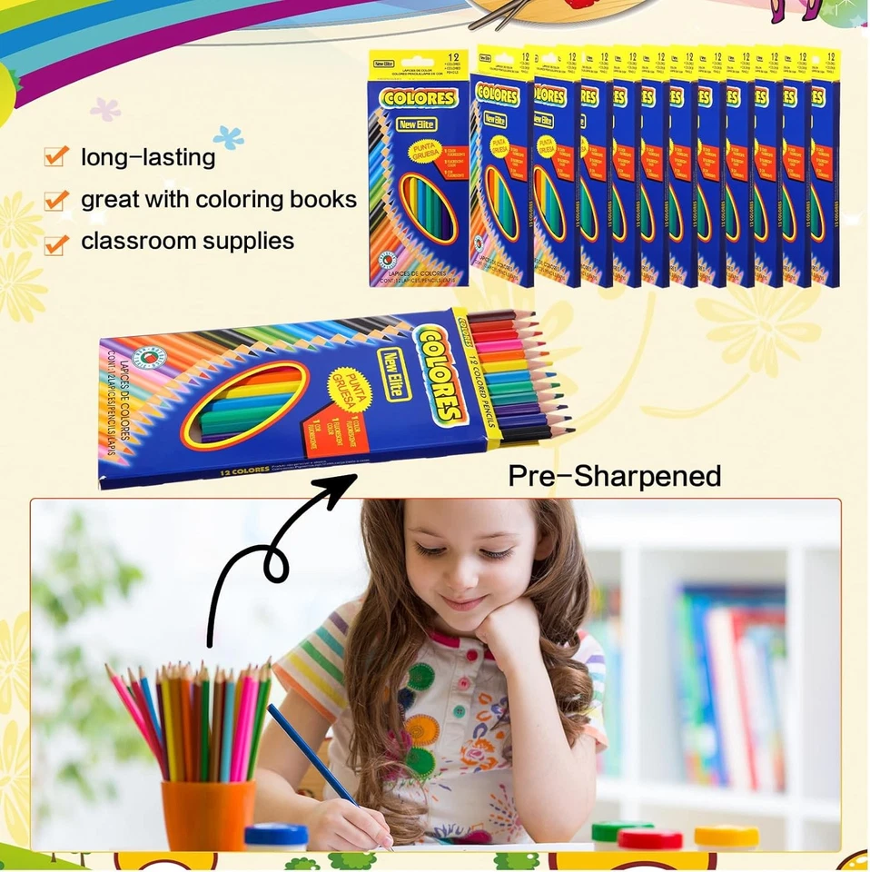 Kit de 50 juegos de útiles de regreso a la escuela para niños incluye paquete de 50 lápices de colores 50 Foto 2 de 4