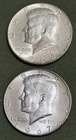 Uncirculated John F. Kennedy Silver Half Dollars JFK 1964-P and 1967-P-FREE SHIP