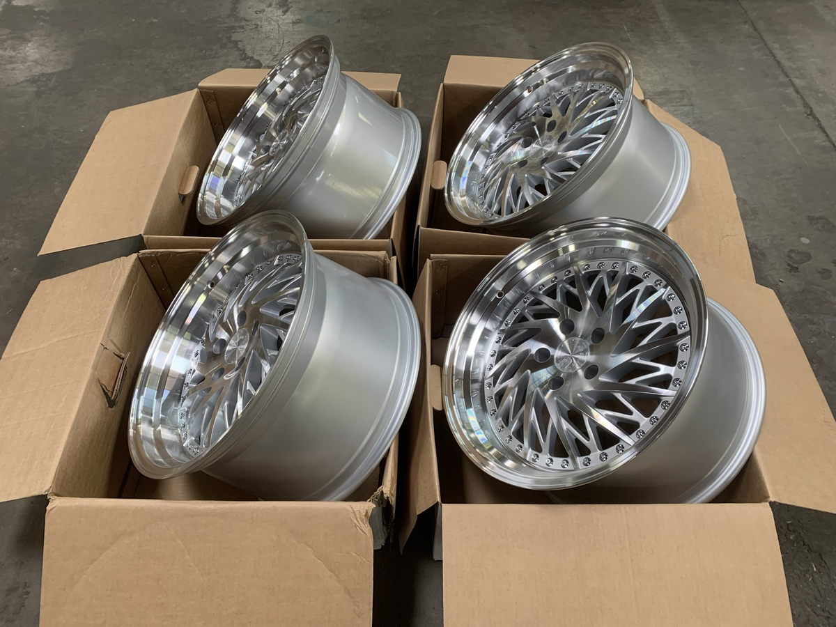 18x9.5 +35 | Aodhan DS03 5x100 Silver w/Machined Face Wheels (Used