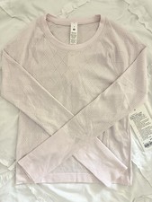 Lululemon Swiftly Tech Long-Sleeve Shirt 2.0 Waist Length - Size 4 Diamond Pink