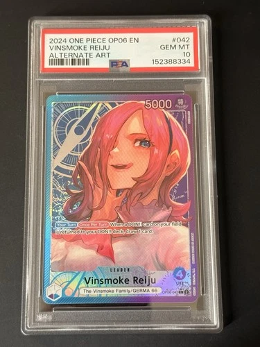 2024 One Piece TCG VINSMOKE REIJU Alt Art  PSA 10 LEADER #OP06-042  English