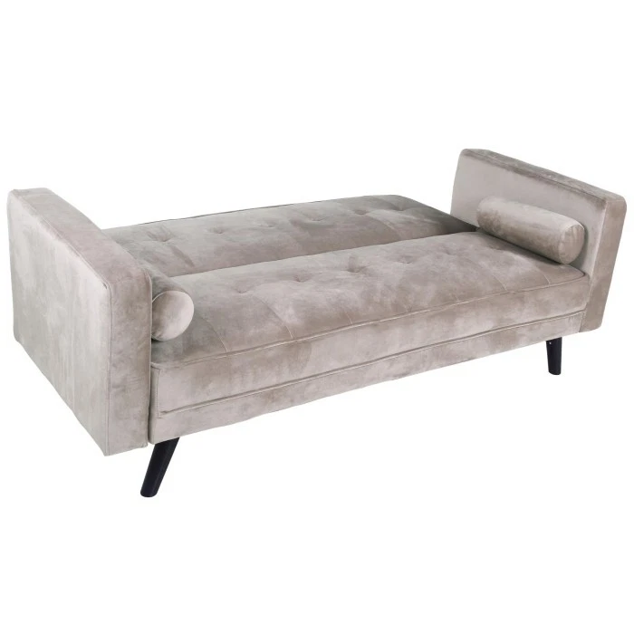 Canapé Convertible 3 Places Scandinave "Navya" Taupe - Photo 3/3