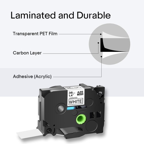 12PK Black on White Label Compatible for Brother TZ Tze 261 Tze-261 P-Touch 36mm - 第 2/12 張圖片
