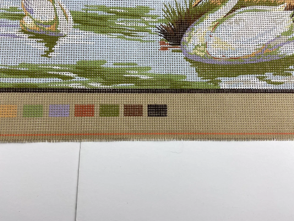 Diamant Needlepoint Tapestry Canvas Swan Lake Fall Nature 43in X 19in 10 Count - Image 2 of 4