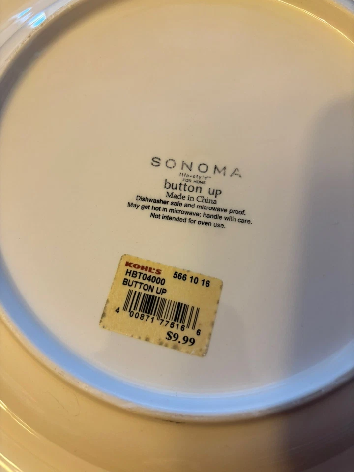 "4 platos de cena Nicholas Square Sonoma BUTTON UP muñecos de nieve azul Navidad 10,75""" Foto 4 de 4