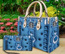 Personalized Care Bear Coffee Leather PU Handbag, Care Bear Coffee Bag
