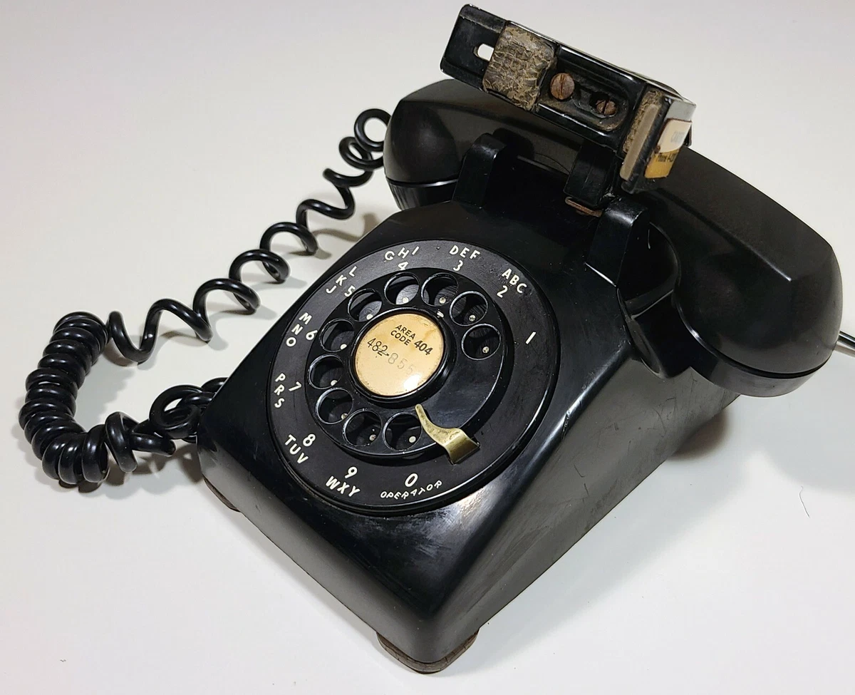 WESTERN ELECTRIC VINTAGE TELEPHONE 1950s BLACK ROTARY PHONE w/ SHOULDER  CRADLE | eBay