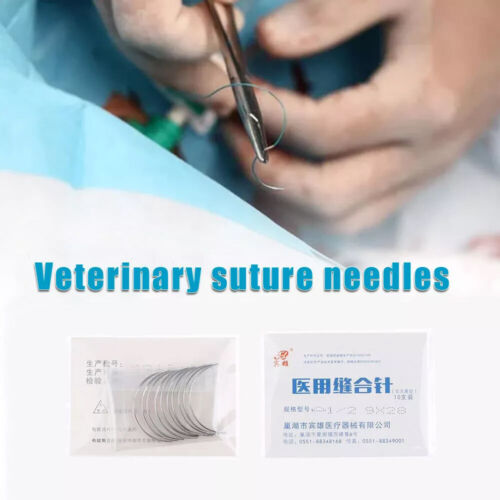 10pcs Metal 1/2 Corner Medical Needle Suture Surgical Veterinary suture needles - Picture 10 of 15