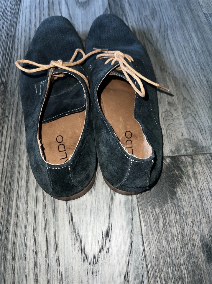Zapatos de gamuza negros Aldo para hombre marrón vestido con cordones - talla 45 11,5 suave flexible Foto 2 de 4