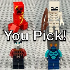 LEGO Minecraft Minifigures - YOU PICK - Steve Alex Creeper Zombie Skeleton Mobs