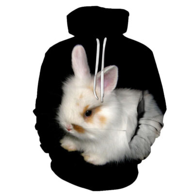 Lovely Rabbit 3D Print Casual Hoodie Long Sleeve Hooded Pullover Jacket