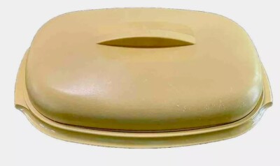 Tupperware Vegetable Rice Steamer Vintage Harvest Gold 3 Piece Set