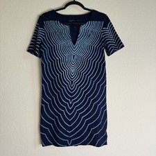 Marc By Marc Jacobs Indigo Retro Print Women's Mini Dress Short Sleeve Size S