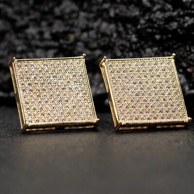 ★VINTAGE HOLLYWOOD★ [14K Gold] Classic Square Stone Earrin 61mPeZabspL._AC_SY300_QL30_.jpg