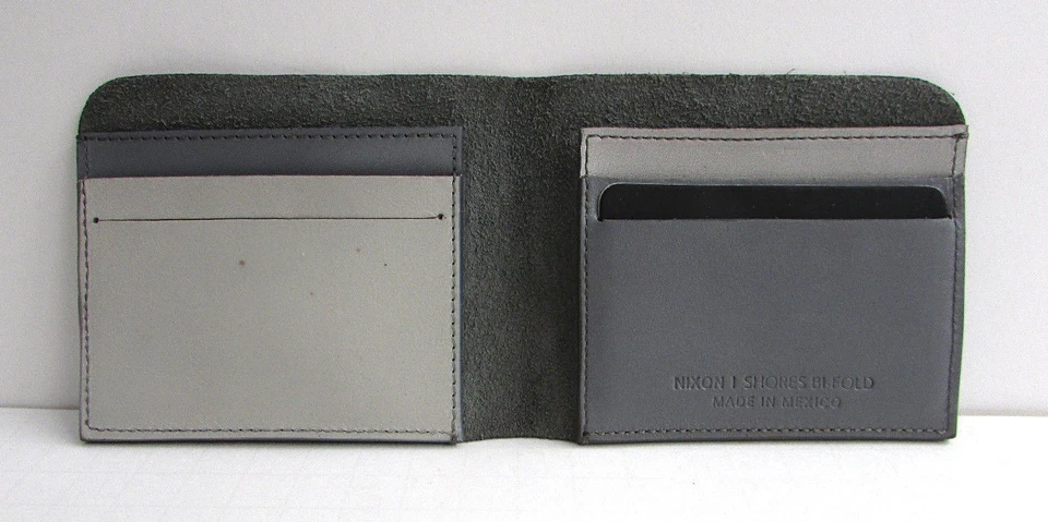 Nixon Shores Bi-Fold Leather Wallet Gray NEW - Image 3 of 4