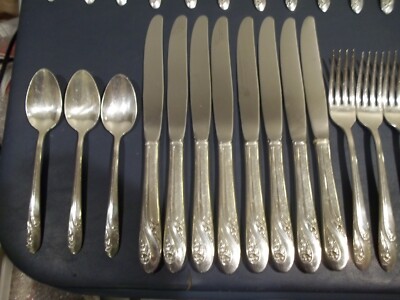 56 Pc.Set ROMANCE Pattern Silverplate Flatware By Holmes & Edwards
