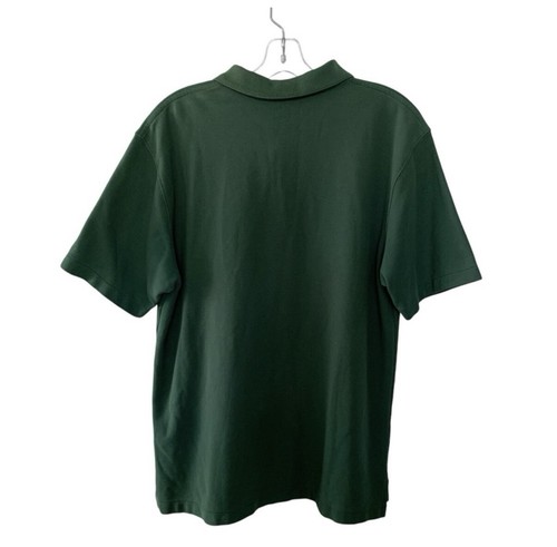 LL Bean Men’s Polo Shirt Forest Green Size Medium Classic Office Work Casual - Picture 4 of 8