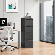 Metal 4 Drawer File Cabinet Vertical Lockable Storage Filing Organizer A4/Legal