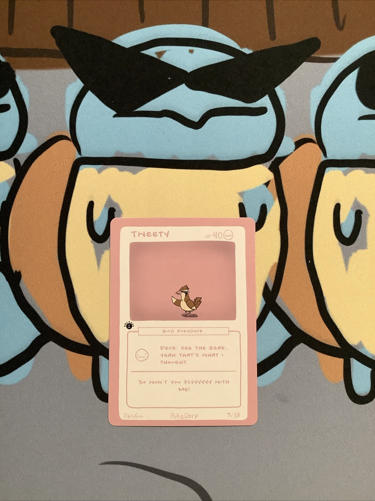 1st Ed Pokederp 2 Custom Pidgey 7/38 Tweety Derpy Card