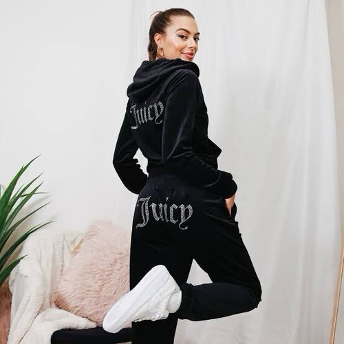 Women Y2K Juicy Logo Couture Tracksuit 2-piece Velour Set Sport - Size XS